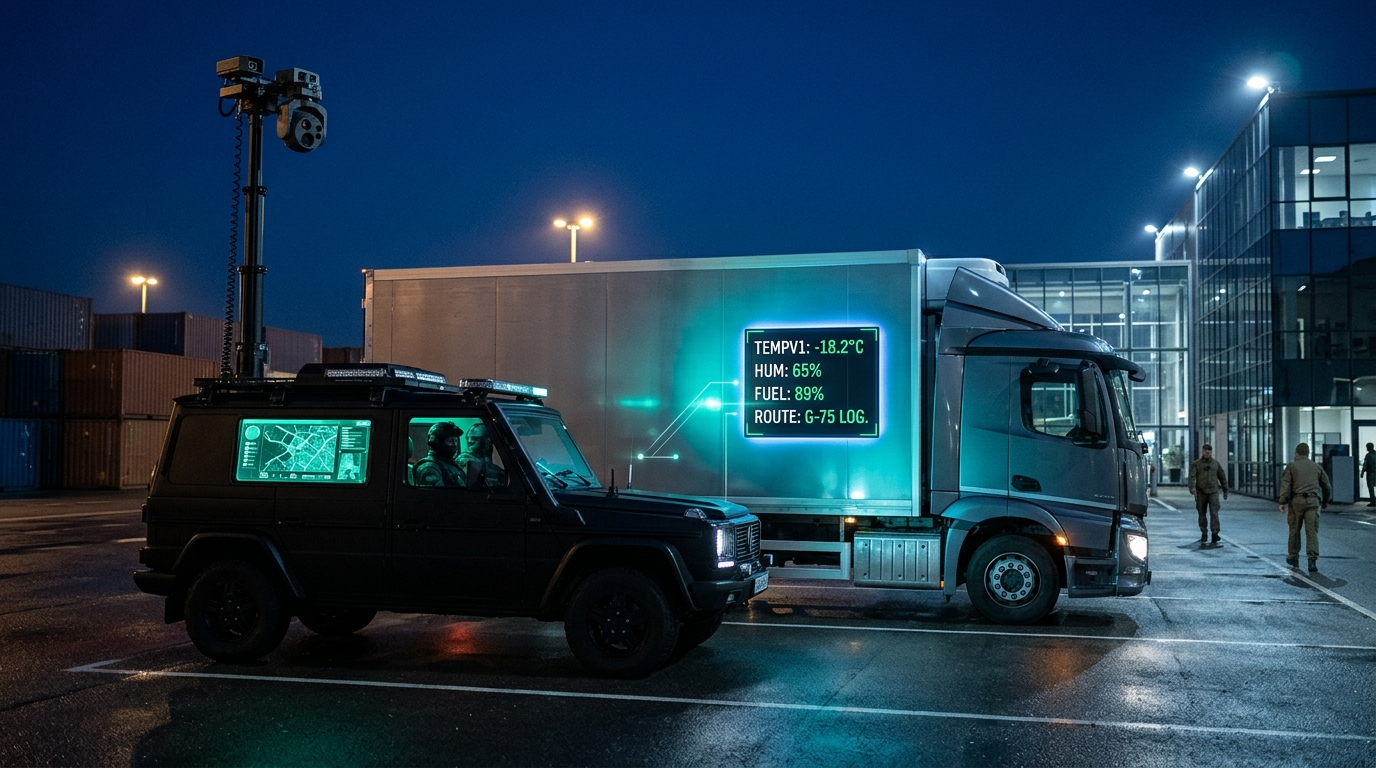 Patrol and mobile surveillance vehicle with telescopic thermal camera mast