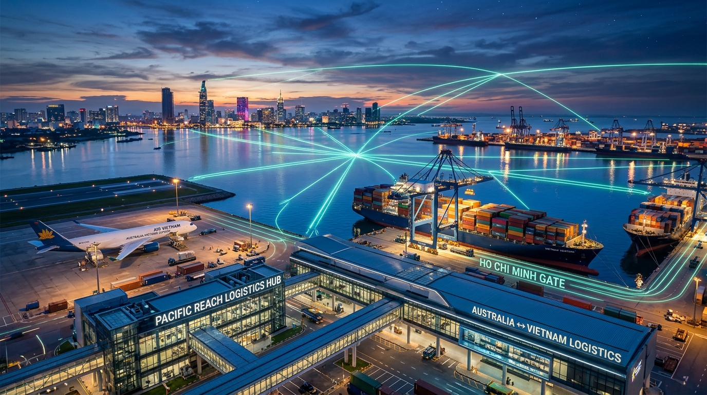 Australia to Vietnam Cross-Border Maritime and Air Logistics Hub